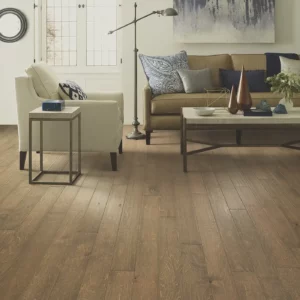 Light brown hardwood in a living room featuring | Shoreline Flooring