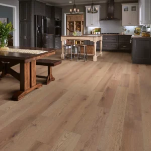 Shaw Floors hardwood in a light brown color in a kitchen | Shoreline Flooring